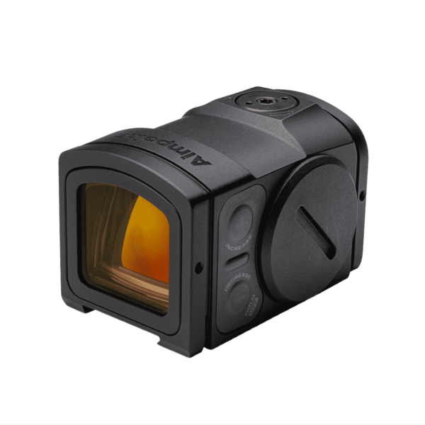 AIMPOINT ACRO P-2 3.5 MOA RED DOT REFLEX SIGHT WITH INTEGRATED ACRO INTERFACE left side view front angle