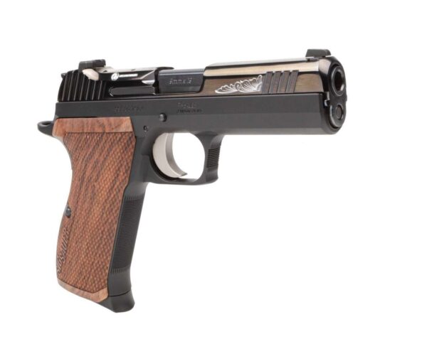 SIG SAUER CUSTOM WORKS P210 CARRY 9MM RIGHT SIDE VIEW FRONT ANGLE