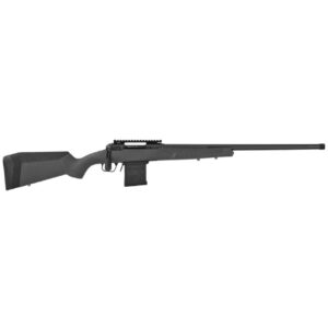 SAVAGE 110 TACTICAL GREY FLUTED 24" 6.5 CREEDMOOR LEFT SIDE VIEW FRONT ANGLE