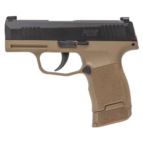 sig sauer p365 coyote grip mod with nitron slide left side view