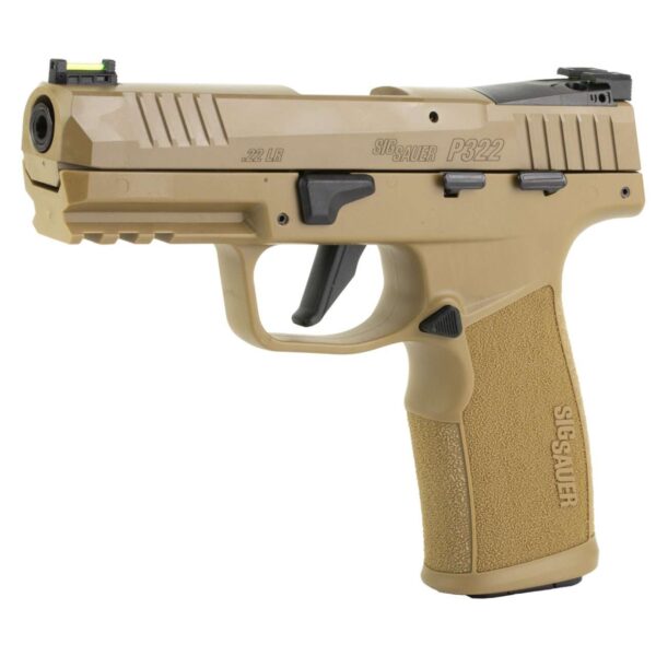 SIG SAUER P322C COYOTE OPTIC READY TACPAC 20RD .22LR LEFT SIDE VIEW FRONT ANGLE