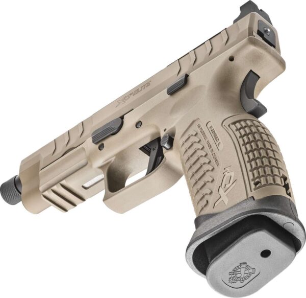 springfield armory xd-m elite 4.5" osp threaded desert fde bottom left side view back angle