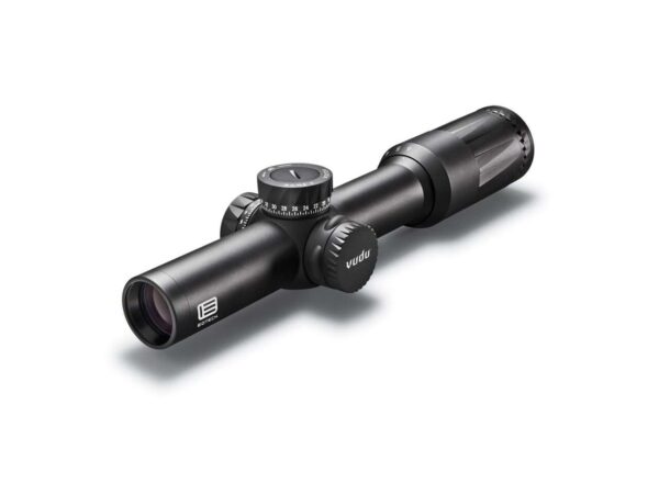 EOTECH VUDU® 1-6x24 FFP FIRST FOCAL PLANE SR1 MRAD RETICLE SCOPE TOP LEFT SIDE VIEW FRONT ANGLE