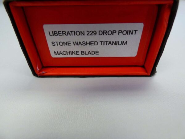 CHAVES LIBERATION 229 DROP POINT STONEWASHED TITANIUM MACHINE BLADE LABEL