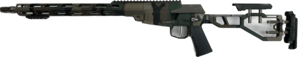 Q THE FIX 16" M81 WOODLAND CAMO .308 LEFT SIDE VIEW