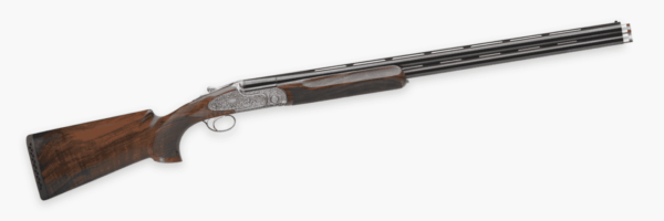 RIZZINI S2000 ADJUSTABLE COMB 32" 12GA BOTTOM VIEW RECEIVER CLOSE UP MODEL NAME SHOWN