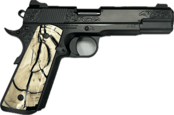 NIGHTHAWK CUSTOM VIP GOVERNMENT BLACK DLC WITH MAMMOTH IVORY GRIPS 9MM RIGHT SIDE VIEW