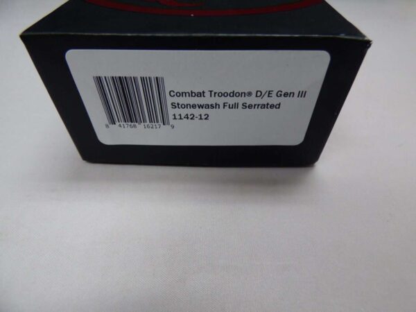 MICROTECH COMBAT TROODON DOUBLE EDGE STONEWASH PARTIAL SERRATED LABEL