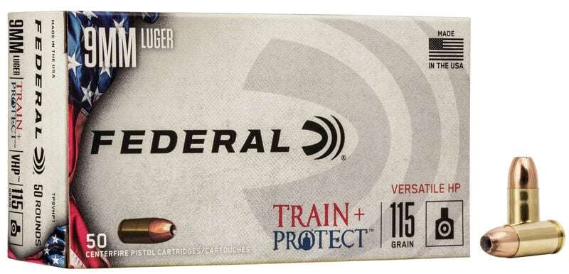 FEDERAL TRAIN AND PROTECT 115GR JHP 50 RND BOX