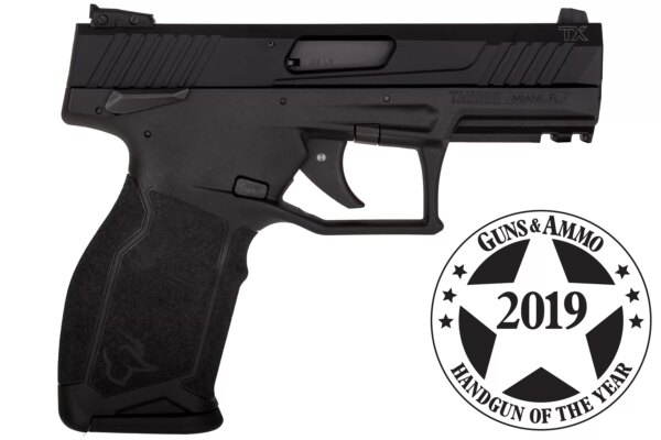 TAURUS TX22 ANODIZED BLACK 22LR BLACK POLYMER FRAME 16 ROUND MANUAL SAFETY LEFT SIDE VIEW