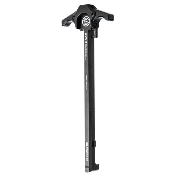SILENCERCO GAS DEFEATING CHARGING HANDLE TOP VERTICAL VIEW WITH REAR FACING UP
