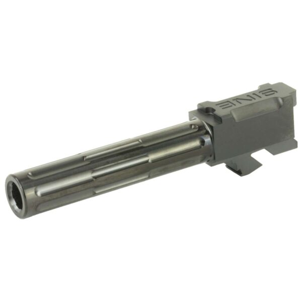 LANTAC GLOCK 9INE G19 NON-THREADED UPGRADE BARREL BLACK LEFT SIDE VEW FRONT ANGLE