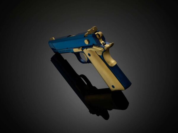 CABOT GUN OF THE MONTH AUGUST ICON ROYALE .45 ACP TOP RIGHT SIDE VIEW REAR ANGLE