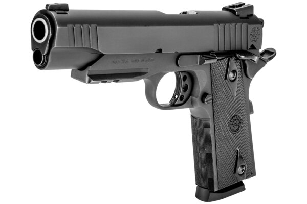 TAURUS 1911 .45 ACP MATTE BLACK FULL LEFT SIDE VIEW FRONT ANGLE