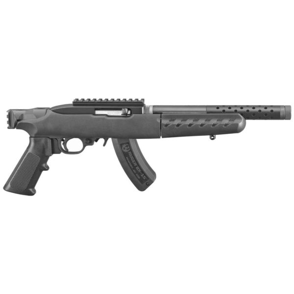 RUGER 22 CHARGER™ LITE TAKEDOWN BLACK .22LR RIGHT SIDE VIEW FRONT ANGLE WITH BIPOD