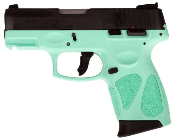 TAURUS G2C MATTE BLACK / CYAN LEFT SIDE VIEW
