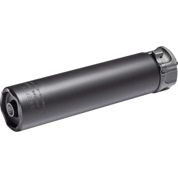 SUREFIRE SOCOM556 RC2 SUPPRESSOR BLACK 5.56 NATO LEFT SIDE VIEW FRONT ANGLE