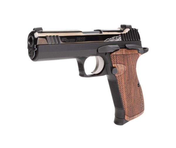 SIG SAUER CUSTOM WORKS P210 CARRY 9MM LEFT SIDE VIEW FRONT ANGLE