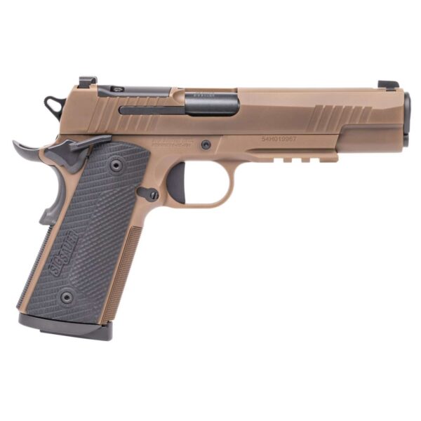 SIG SAUER 1911 X-SERIES COYOTE OPTIC READY .45 ACP RIGHT SIDE VIEW FRONT ANGLE