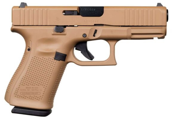 APOLLO CUSTOM GLOCK 19 GEN 5 DAVIDSON'S DARK EARTH LEFT SIDE VIEW