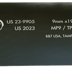 B&T TP9/MP9 RBS OD GREEN SILENCER RIGHT SIDE VIEW RAIL ON TOP