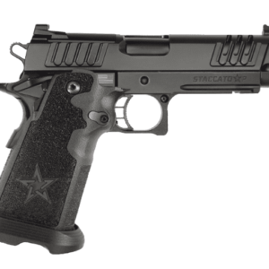 STACCATO P DPO ALUMINUM FRAME DLC BULL BARREL X SERIES SERRATIONS TACT GRIP 9MM RIGHT SIDE VIEW