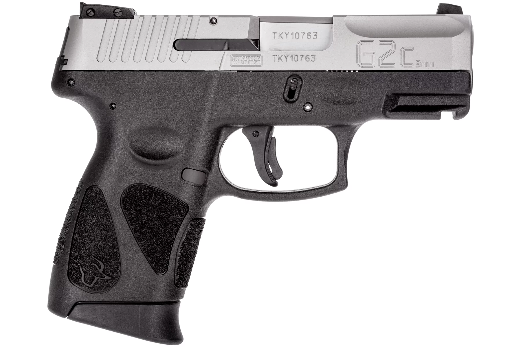 TAURUS G2C MATTE STAINLESS 12 ROUND 9MM LEFT SIDE VIEW FRONT ANGLE