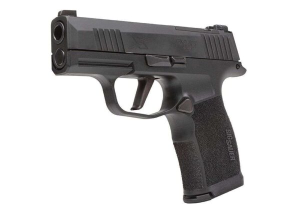 SIG SAUER P365X MANUAL SAFETY OPTIC PLATE COVER 9MM LEFT SIDE VIEW FRONT ANGLE