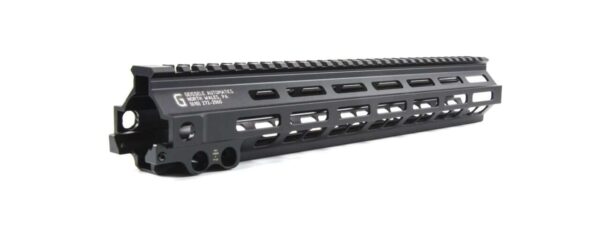 GEISSELE 13.5" SUPER MODULAR RAIL MK8 M-LOK BLACK RIGHT SIDE VIEW REAR ANGLE
