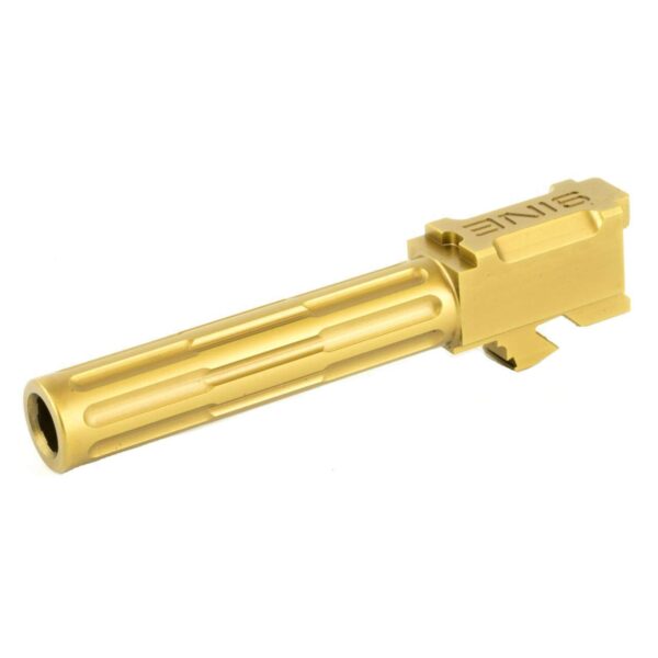 LANTAC GLOCK 9INE G19 NON-THREADED UPGRADE BARREL BRONZE LEFT SIDE VIEW FRONT ANGLE