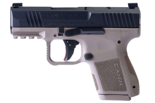 CANIK METE MC9 TWO-TONE BLACK FDE 9MM LEFT SIDE VIEW