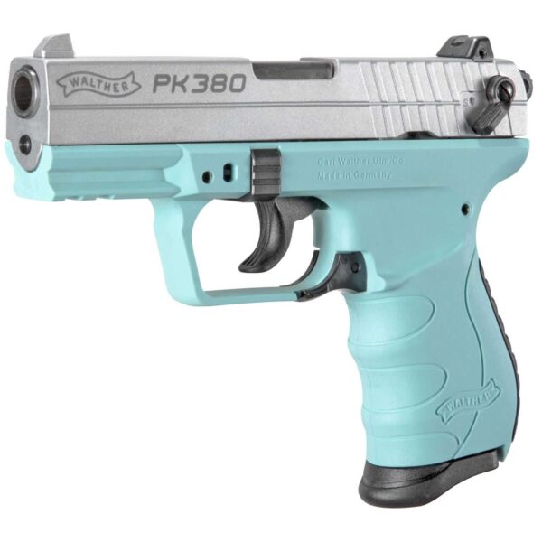 WALTHER PK380 ANGLE BLUE ANGLED VIEW
