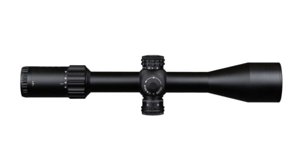 ELEMENT HELIX 6-24X50 FFP APR-2D MRAD TOP VIEW OBJECTIVE FACING RIGHT