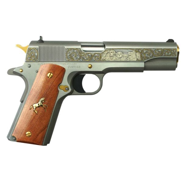 COLT 1911 CLASSIC GOVERNMENT STAINLESS SPIRIT OF AMERICA TALO .45 ACP LEFT SIDE VIEW