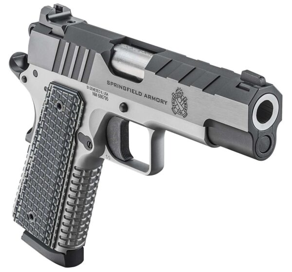 SPRINGFIELD ARMORY 1911 EMISSARY 4.25" .45 ACP RIGHT SIDE VIEW FRONT ANGLE