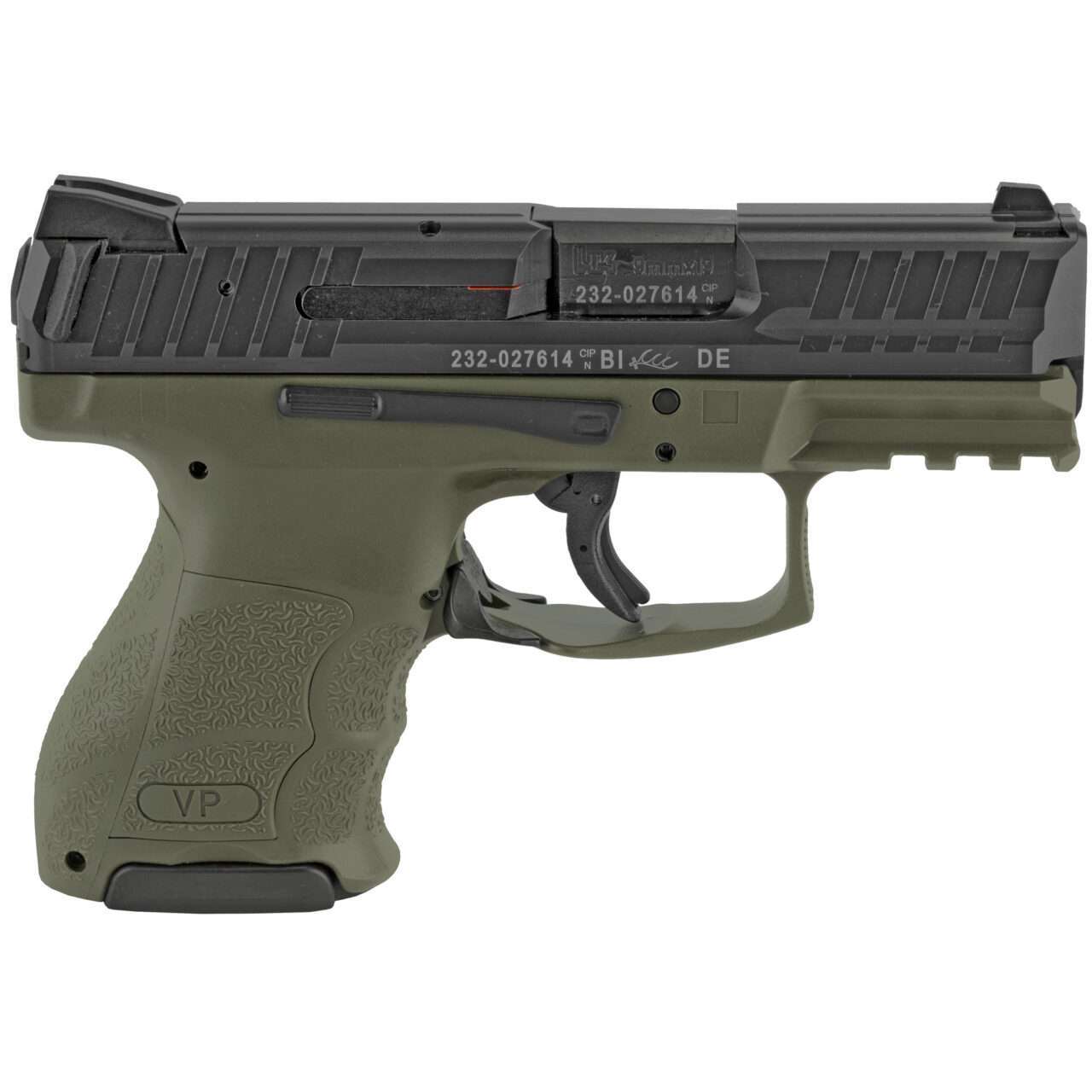 HECKLER & KOCH VP9SK GREEN TOP LEFT SIDE VIEW FRONT ANGLE