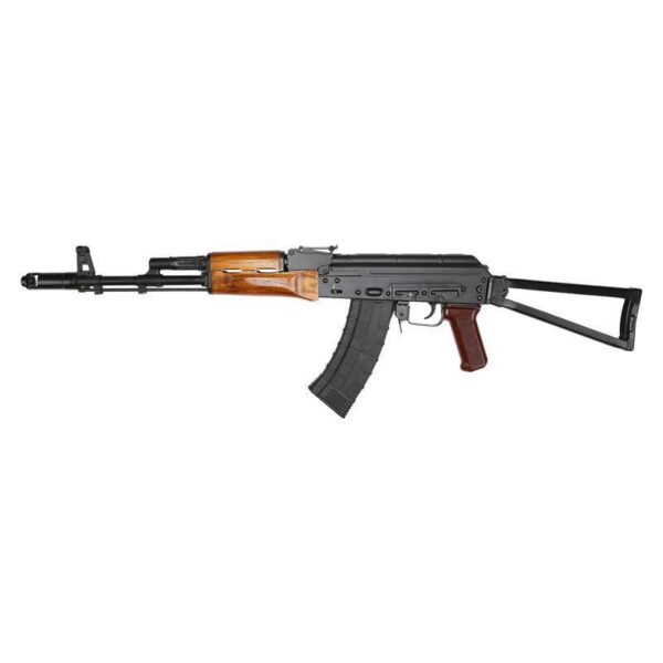 RILEY DEFENSE RAK74-C-SF TEAK WOOD TRIANGLE SIDE FOLDING STOCK 5.45X39 LEFT SIDE VIEW