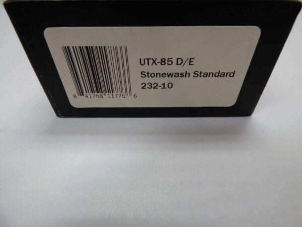 microtech utx-85 double edged stonewashed blade with silver hardware box