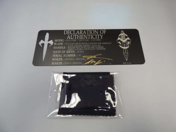 Microtech halo iii mini marfione custom declaration of authenticity with microfiber cleaning cloth
Microtech halo iii mini marfione custom declaration of authenticity with microfiber cleaning cloth