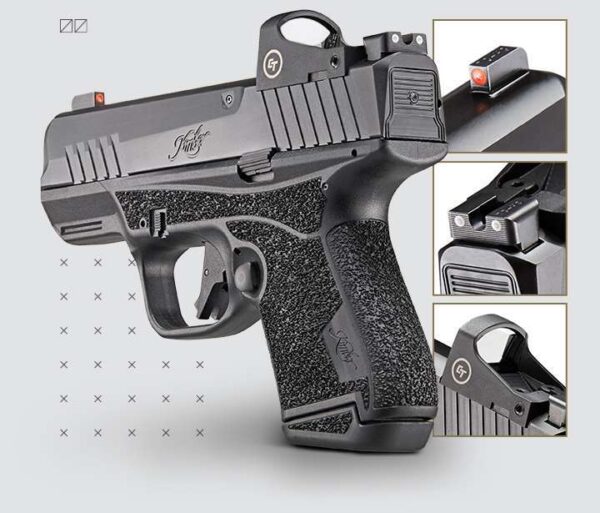 KIMBER R7 MAKO WITH OPTIC LEFT SIDE VIEW BACK ANGLE WITH SIGHTS CLOSE UP