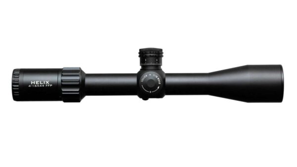 ELEMENT HELIX 4-16X44 FFP APR-2D MRAD RIGHT SIDE VIEW FRONT ANGLE