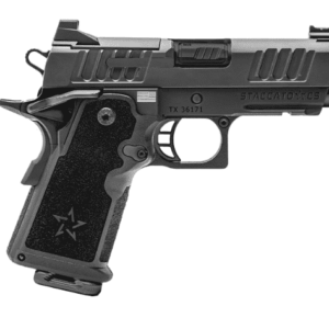 STACCATO 2011 CS 3.5" OPTIC READY FULL SIZE FRONT SIGHT DLC BULL BARREL CURVED TRIGGER 9MM RIGHT SIDE VIEW