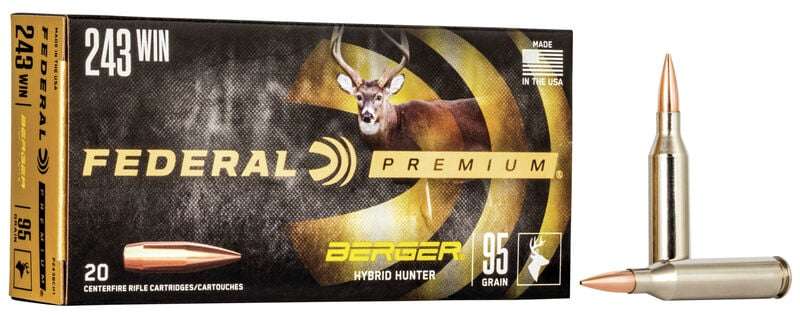 FEDERAL PREMIUM 243WIN 95G BERGER HYBRID HUNTER