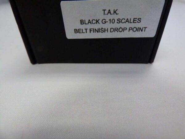 CHAVES T.A.K. BLACK G-10 SCALES BELT FINISH DROP POINT LABEL