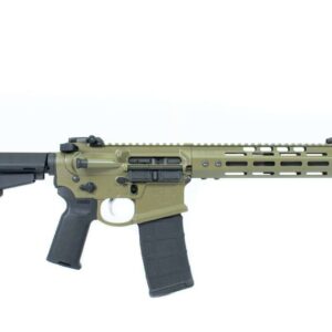 NOVESKE 10.5″ GEN 4 SHORTY 5.56 STAINLESS PISTOL BAZOOKA GREEN RIGHT SIDE VIEW RECEIVER CLOSE UP