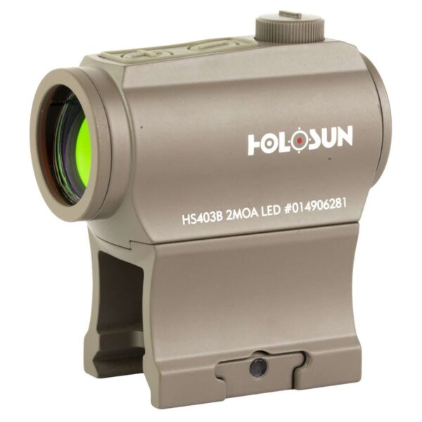 HOLOSUN HS403B-FDE 2MOA RED DOT SIGHT LEFT SIDE VIEW FRONT ANGLE