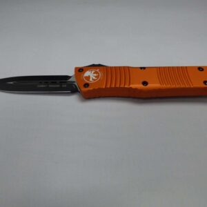 MICRTOECH COMBAT TROODON DOUBLE EDGE ORANGE STANDARD BLACK BLADE/HARDWARE CLIP SIDE