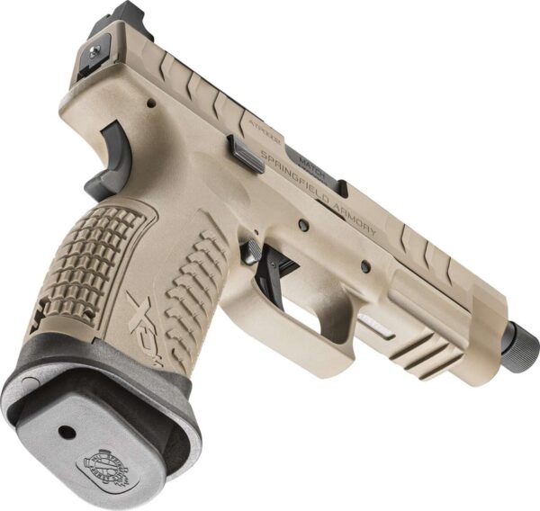 springfield armory xd-m elite 4.5" osp threaded desert fde bottom right side view back angle