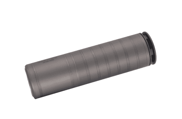 SILCENCERCO SCYTHE-TI .30 CAL SILENCER LEFT SIDE VIEW MUZZLE ANGLED UP
