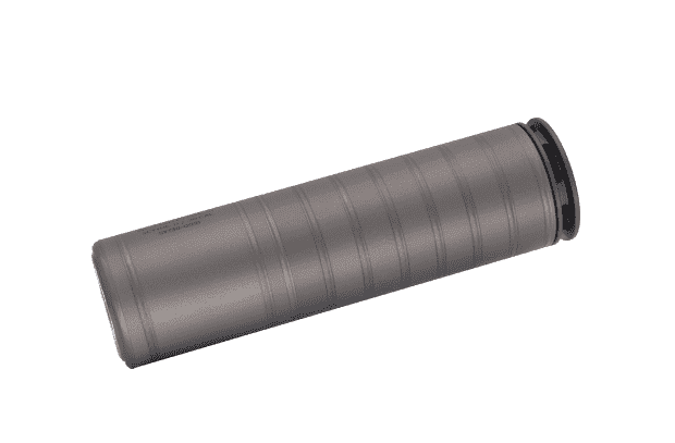 SILCENCERCO SCYTHE-TI .30 CAL SILENCER LEFT SIDE VIEW MUZZLE ANGLED UP